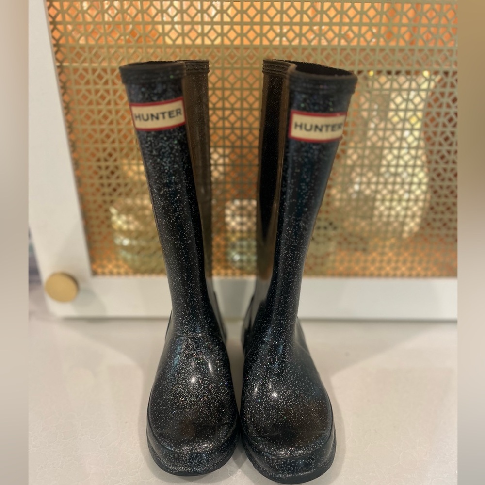 Hunter Kids Sparkle Rain Boots - Black